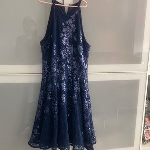 Stunning formal blue dress with sequins detail